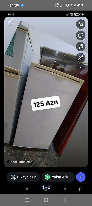 Mini soyuducu - Rəng: ağ, bej dəstəklərlə - Kompakt ölçü: tək qapılı