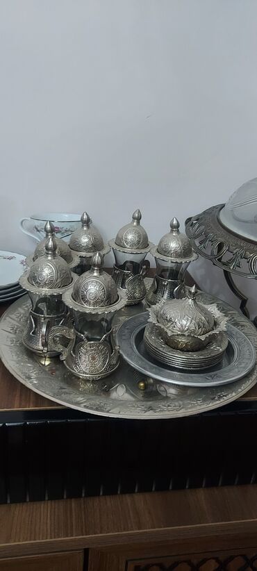 first class cay: Çay dəsti, rəng - Gümüşü, Metal