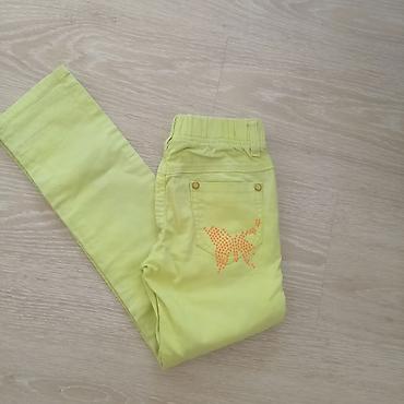 moon boot snizenje: Dečije pantalone – svetložute/neon limeta boje - Model: uske/skinny — 1