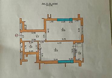avenue: 2 комнаты, 54 м², Асанбай мкр Элитка, 11 этаж, Евроремонт — 9