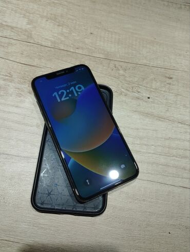 IPhone X, Б/у, 64 ГБ, Черный, Защитное стекло, Чехол, 100 %