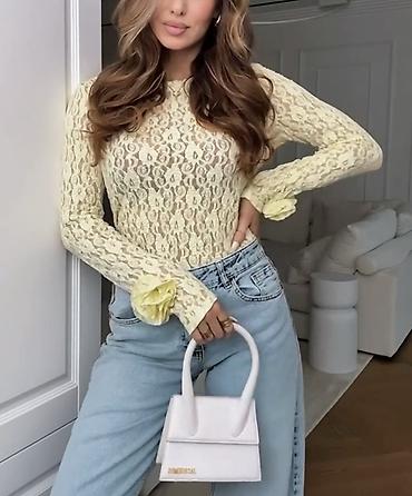 Bluze: 🔥Čipkana bluza sa dugim rukavima i efektom providnosti
✅2100 din — 11