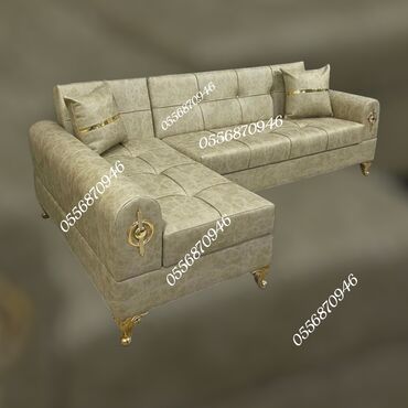 Sifarişlə divanlar: Künc divan, Qonaq otağı üçün, Parça, Bazasız, Açılmayan — 9