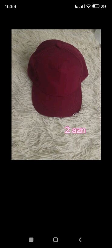 Digər üst geyimləri: - Bordo rəngli papaq – sadə, klassik beyzbol kəsimi, möhkəm günlüyə — 1