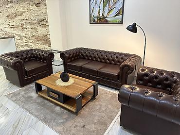 Ofis dəst mebeli: Chester Elegant 3 yerlik divan : ✨Chester Elegant Divan — 1750 yox — 9