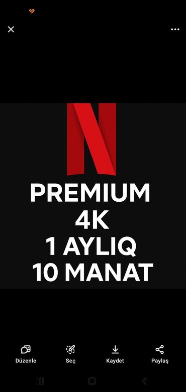 permanent qaş qiymeti: 🎬 NETFLIX PREMIUM 4K – Cəmi 10 manat! ✅ 1 aylıq Premium hesab ✅ 4K