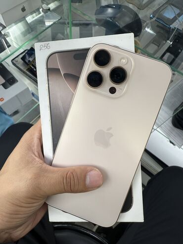 мобильные телефоны ми новые без бу: IPhone 16 Pro Max, Колдонулган, 256 ГБ, Desert Titanium, Куту, 100 %