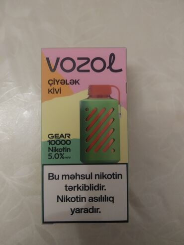 Qəlyan, vayp və aksesuarları: Vozol 10000 tüstü.Çiyələk kivi dadında.
Məhsul yenidir,açılmıyıb