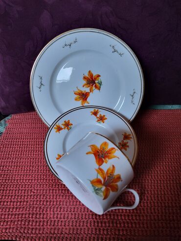 Kuhinjski setovi: Porcelanski nov set za dorucak 80te. kolekcionarski. Set — 2