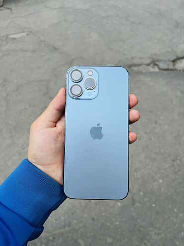 купить iphone 13 pro: IPhone 13 Pro Max, Колдонулган, 128 ГБ, Sierra Blue, Каптама, 97 %