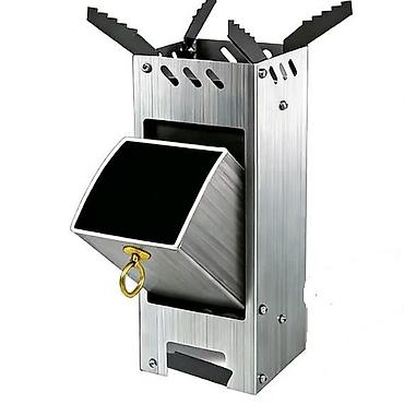 Портативная печь-ракета (rocket stove) для кемпинга и готовки на