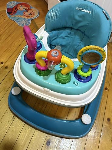 Uşaqlar üçün digər mallar: Mamalove uşaq gəzdirəni (baby walker) - Rəng: mavi-ağ gövdə, turkuaz — 1