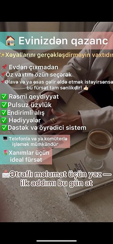 part time online is elanlari: Ev köməkçisi tələb olunur, Dəyişən qrafik, Təcrübəsiz — 2