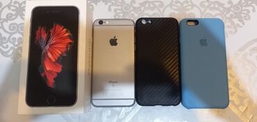 айфон 256: IPhone 6s, Колдонулган, 64 ГБ, Күмүш, Каптама, Куту