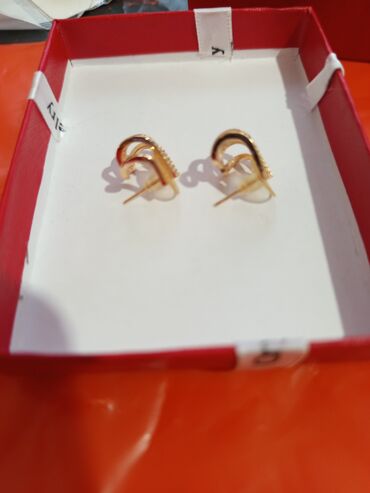 Kəmərlər: Qızılı rəngdə, daşlı qadın sırğası - Model: qulağı qismən qucaqlayan U — 8