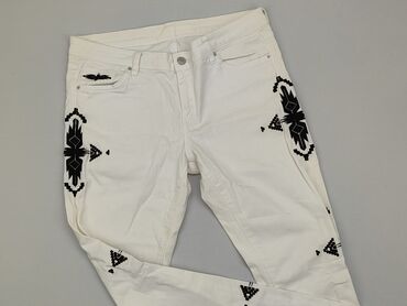 białe t shirty damskie z dekoltem v: Jeans, S (EU 36), condition - Very good