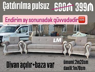 divan ve kreslo: 💫 _*Sultan DİVAN+2kreslo*_ 💫 *Endirim fürsəti💣* Qiymət : *399₼* — 1