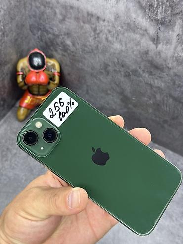 IPhone 13, Б/у, 256 ГБ, Зеленый, Защитное стекло, Чехол, 100 %