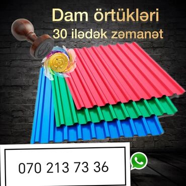 Çerepitsa: Metal dam örtükləri, rəng - Göy, Ödənişli çatdırılma, Ünvandan götürmə, Pulsuz çatdırılma, Zəmanətli, Kredit yoxdur — 7