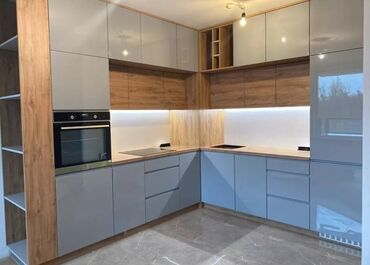 Sifarişlə mətbəx mebeli: Sifarişlə mətbəx dəsti, Özü çəkən petlələr, Sadə laminat, Kredit var, Rayonlara çatdırılma, Pulsuz çatdırılma — 12