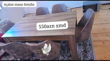 Masa və oturacaq dəstləri: Masa desti yeni qonaq otağı mebeli