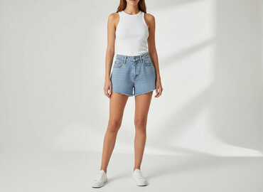 krótkie spodenki z wysokim stanem w paski: New Look, Shorts for women, size S
