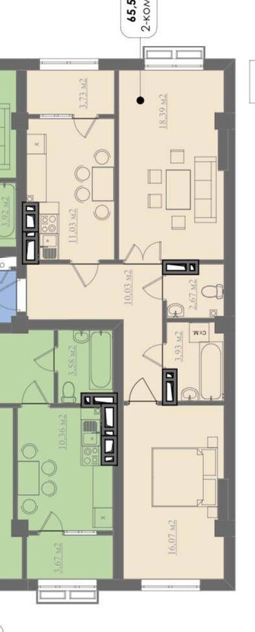 жк нью сити: 2 комнаты, 48 м², Элитка, 10 этаж, ПСО (под самоотделку)
