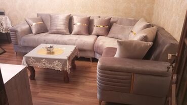 metbex kunc divan: Künc divan dəsti - Forma: L-şəkilli künc divanı, sağ tərəfdə qısa qol