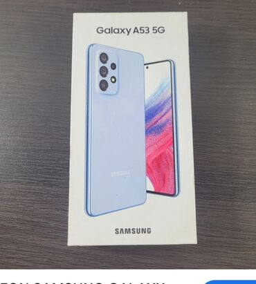 смарт бенд: Samsung Galaxy A53 5G, Колдонулган, 128 ГБ, түсү - Көк, 2 SIM