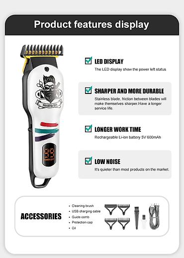 sac ucun moyka: Trimmer VGR 971 - 600mAh / 120 Dəqiqə / 1 Sürət 5500RPM / Cord/Cordles — 9