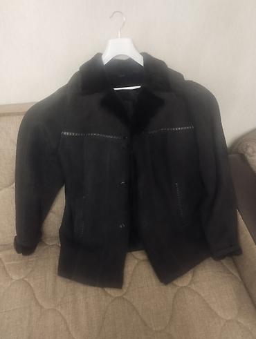 hind geyimi: Qara rəngdə kişi kürkü/palto - Material: süet tipli üst qat, içi — 1