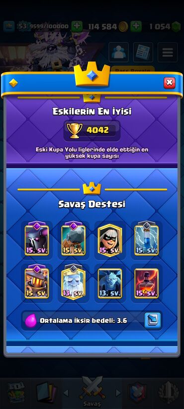 Digər kolleksiyalar: Clash Royale hesabı - Kral səviyyəsi: 53 - Kupa Yolu: 11 450 kubok — 4