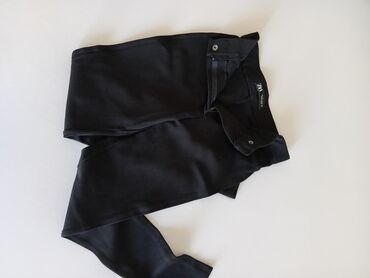 krem pantalone i crna kosulja: S (EU 36), Normalan struk, Ravne nogavice