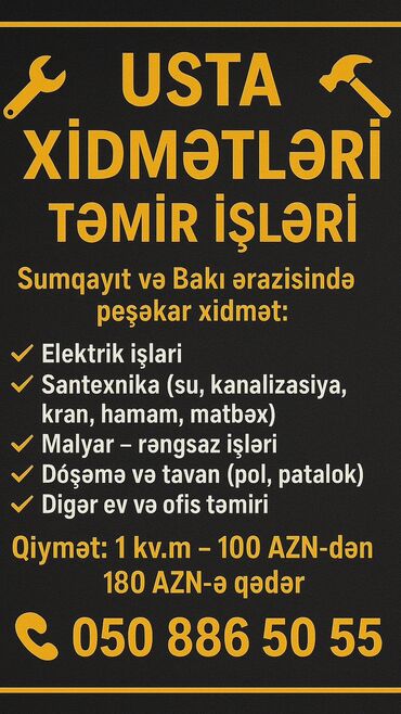 Təmir işləri: Ev təmiri sadə və yevro -da lalafo.az — 5 Təmir işləri: Ev təmiri sadə və yevro — 5