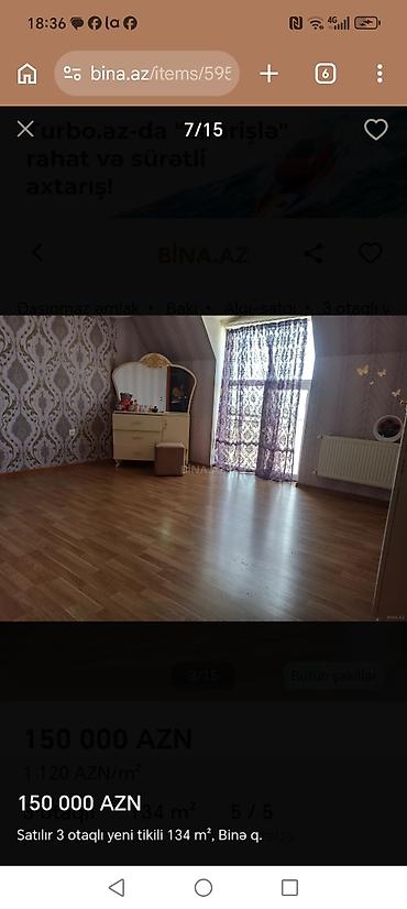 balaxanı satilan evler: 3 otaqlı, Yeni tikili, 134 kv. m — 7