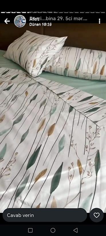parca bez: Pastel dizaynlı yataq dəstləri - Material: Təbii parça hissiyatı — 4