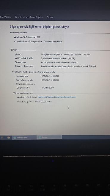 casper ikinci el laptop: Acer noutbuk Texniki göstəricilər: - Prosessor: Intel Pentium N3540 — 3