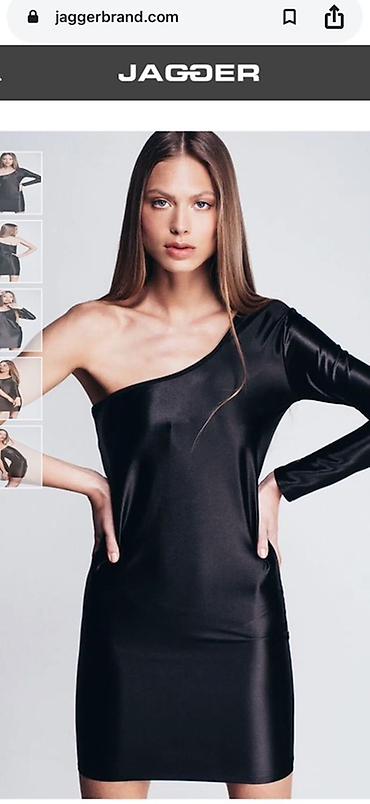 koledz jakna: Jagger Brand crna mini haljina na jedno rame - Model: asimetrična — 1
