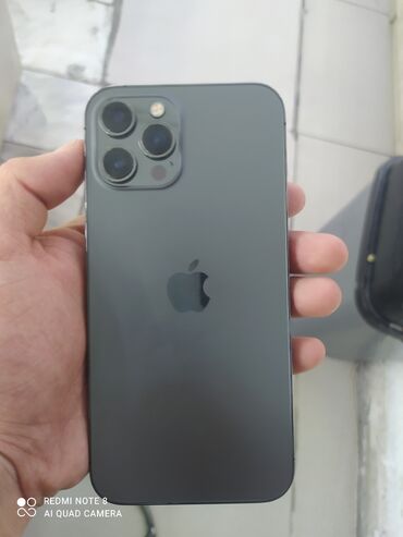 Apple iPhone: IPhone 12 Pro Max, Б/у, 256 ГБ, Black Titanium, Защитное стекло, Чехол, Кабель, 92 %