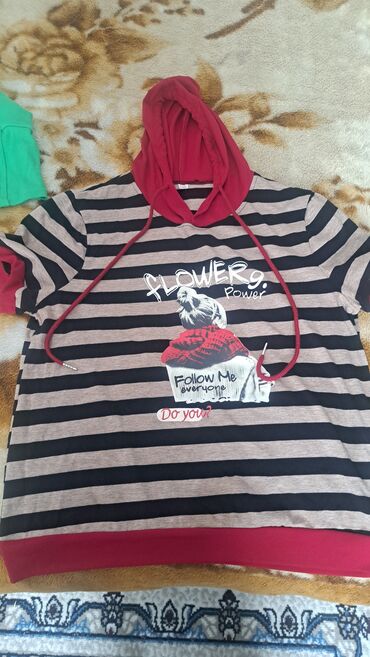 женские розовые пуловеры: Qadın köynəyi/hoodie XXL - Model: qısaqoll, kapüşonlu, iplə büzməli