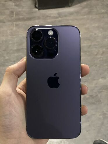 режим 9 с: IPhone 14 Pro Max, Б/у, 256 ГБ, Deep Purple, Зарядное устройство, Защитное стекло, Чехол, 89 %