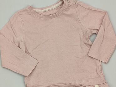 różowa bluzka sinsay: Bluzka, 9-12 m, stan - Dobry