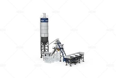 Строительное оборудование: Бункерная бетоносмесительная установка Модели:AJ-25, AJ-35, AJ-50 — 1