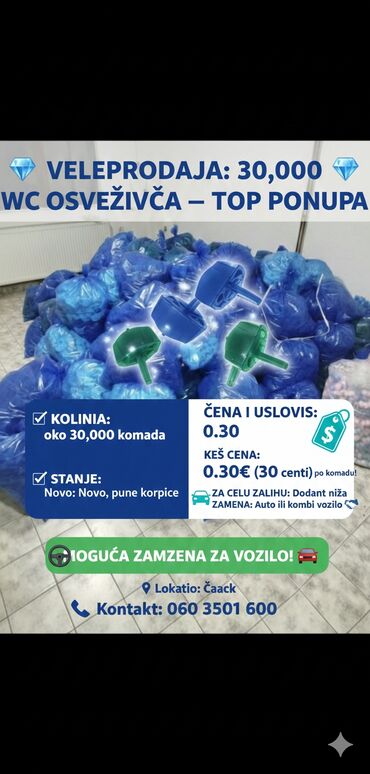 Ostali proizvodi za kuću: Osveživači prostora – veliko pakovanje - Količina: 29.000 komada — 9