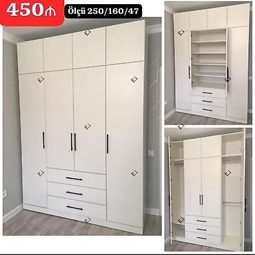 qapi sifarisi: Ağ rəngli çoxfunksiyalı qarderob şkafı - Ölçü: 250/160/47 sm — 1