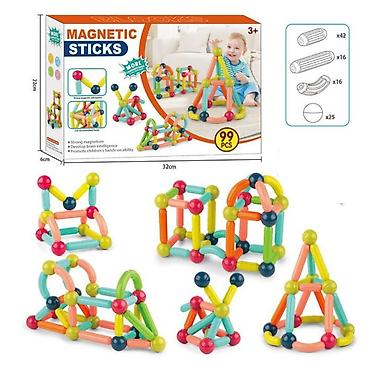 traktor na pedala: Magnetne kocke / štapići 99 pcs – kreativan konstrukcioni set za decu — 1