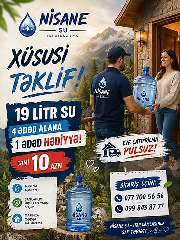 Su: Nişanə Su və Alva Su – 19 litr təmiz, qazsız içməli su bidonları — 4