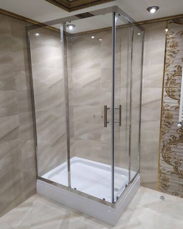 Duş kabinaları, arakəsmələr: Yeni Üstü açıq kabina, Künc üçün, Pulsuz çatdırılma — 22