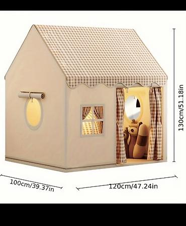 детиский домик: Детский игровой домик для комнаты - Размеры: 120 × 100 × 130 см - — 2