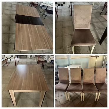 Qonaq otağı üçün, İşlənmiş, Kvadrat masa, 4 stul